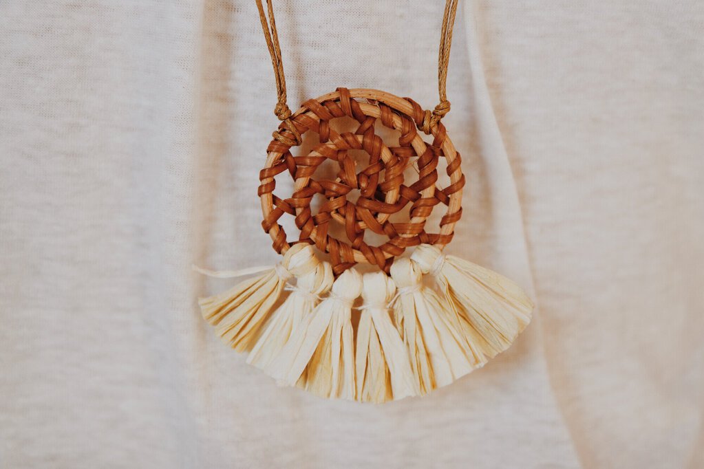 Boho Cream Natural Tassel Necklace