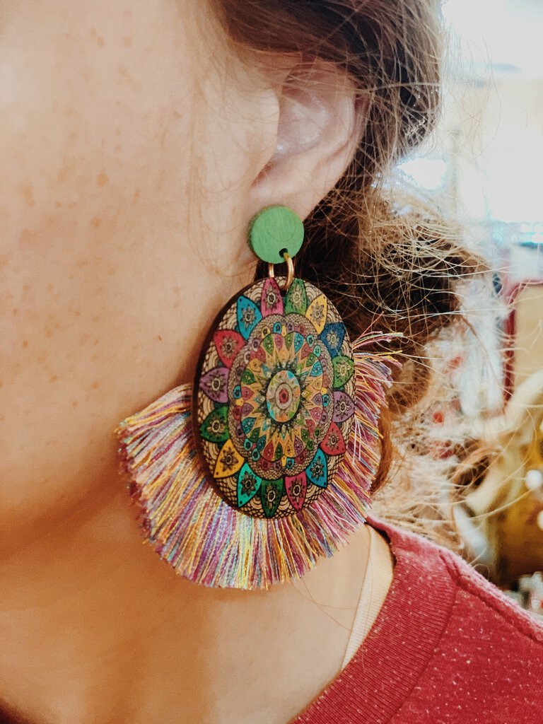 Multicolored Tassled Earring