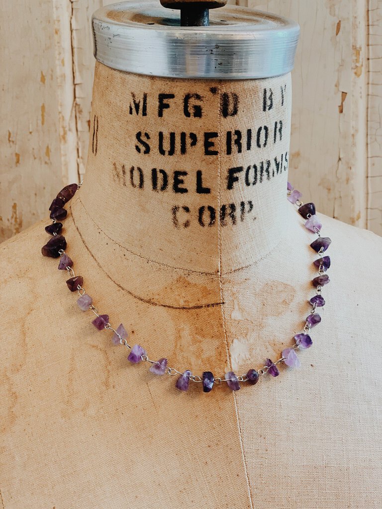 Amethyst Stone Choker Custom Necklace