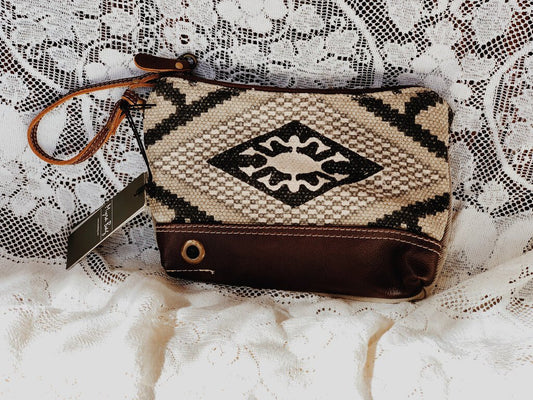 Aztec Leather Wristlet