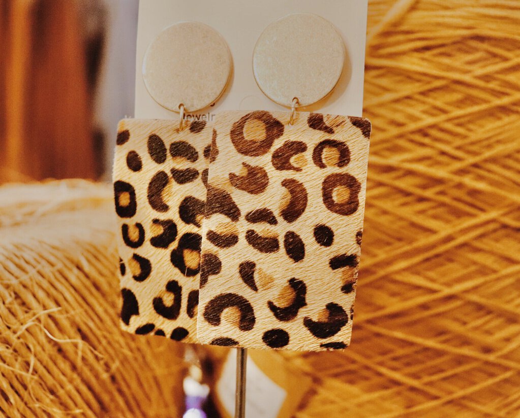 Gold Leopard Print Earrings