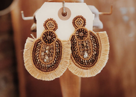 Fringe Brown Earrings