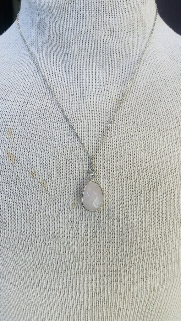 Silver Chain Gemstone Necklace