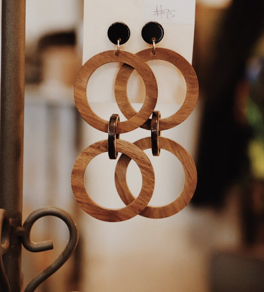 Retro Wooden Earrings