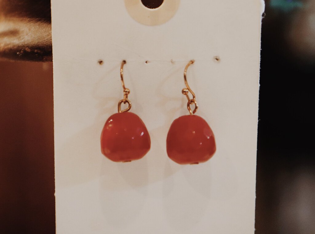 Red Bead Earrings