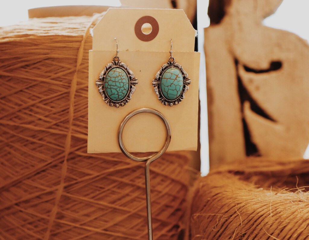 Teal/Silver Earrings