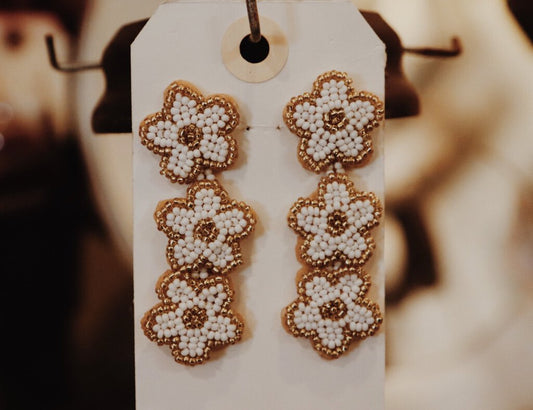 Beaded Flower Earrings