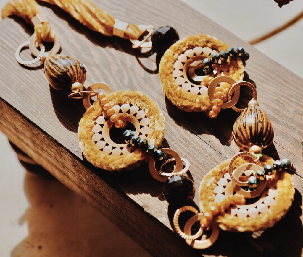 Yellow Velvet Necklace