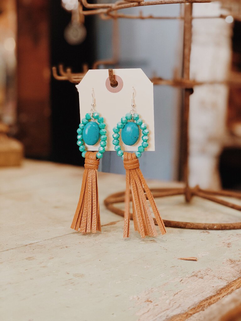 Leather Tassle Earrings