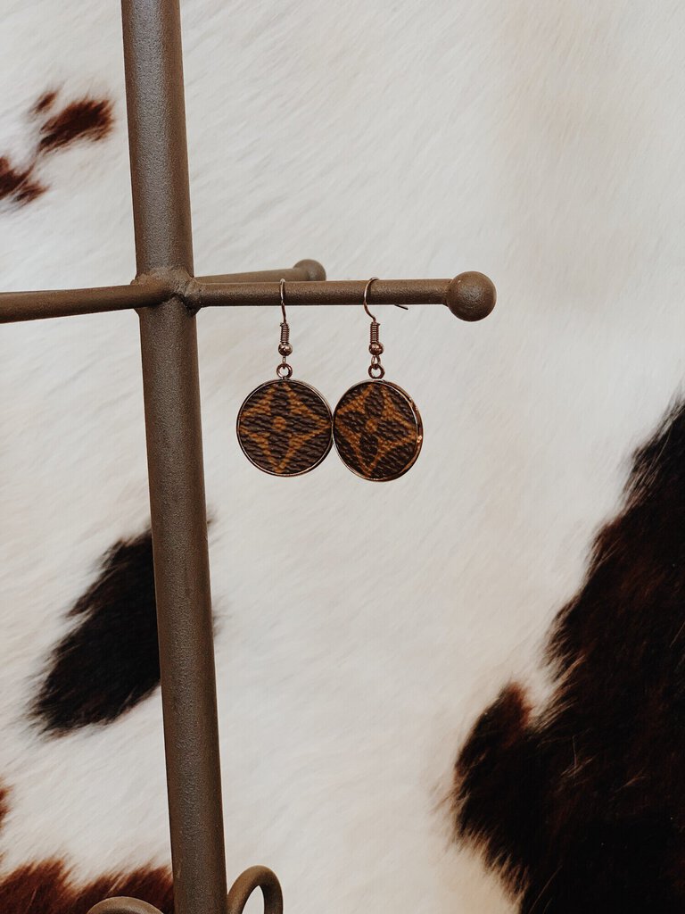 Upcycled LV Earrings