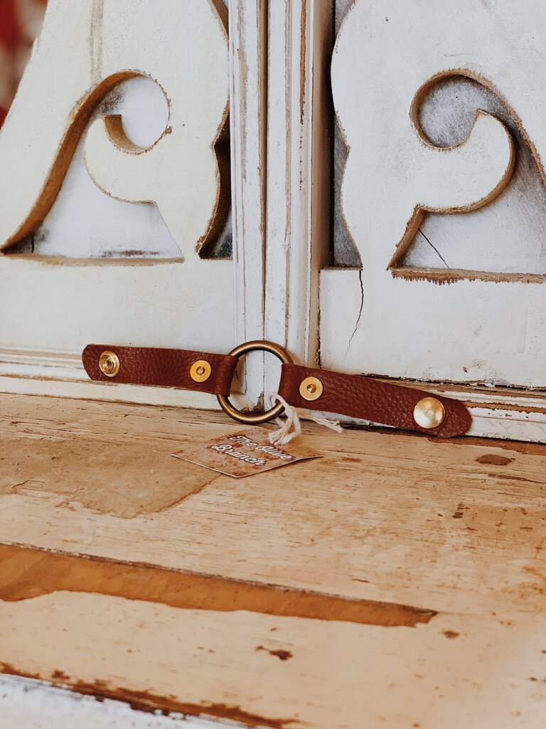 Handmade Leather Hoop Bracelet