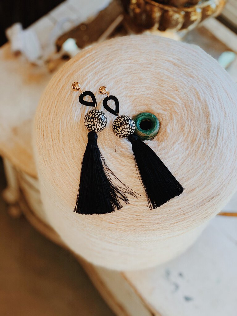 Black Tassel Earrings