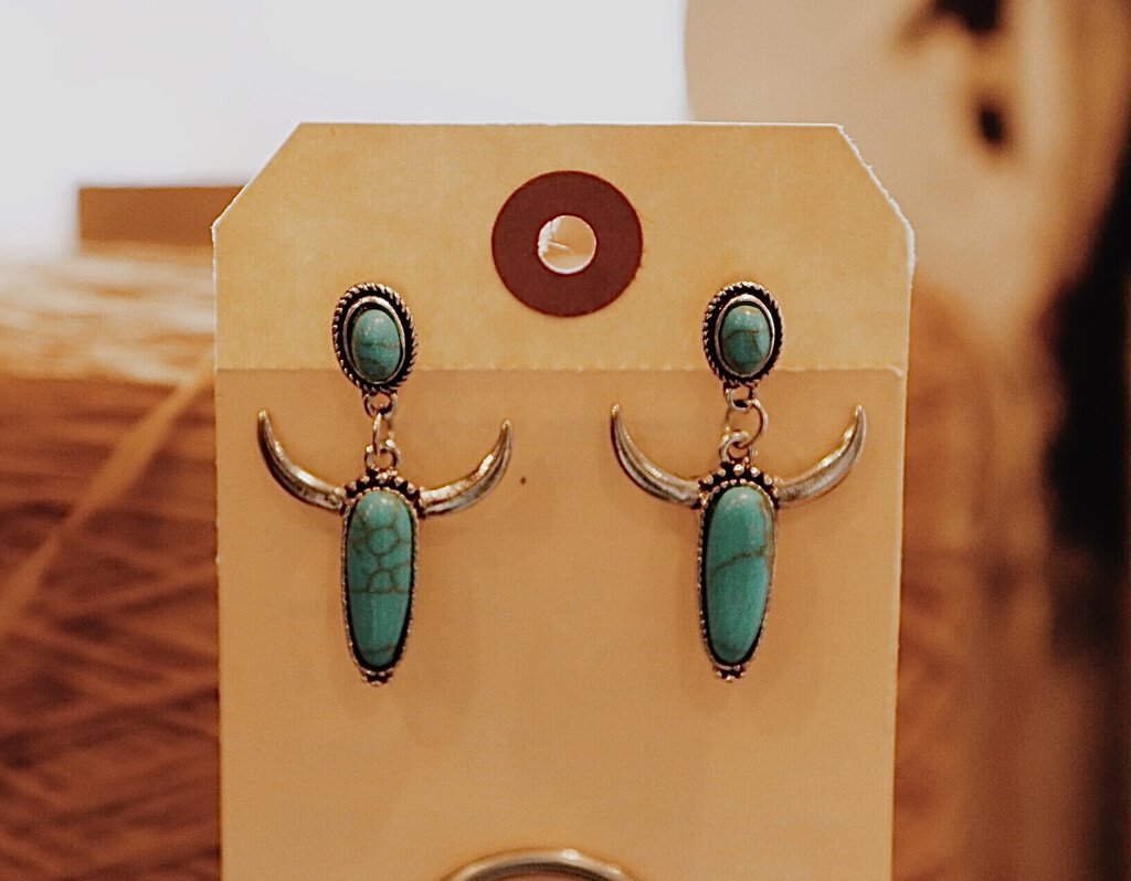 Turquoise Horns Earrings