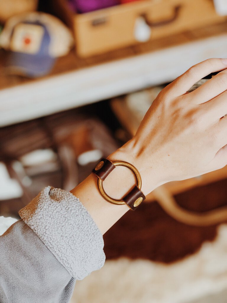 Leather Hoop Bracelet