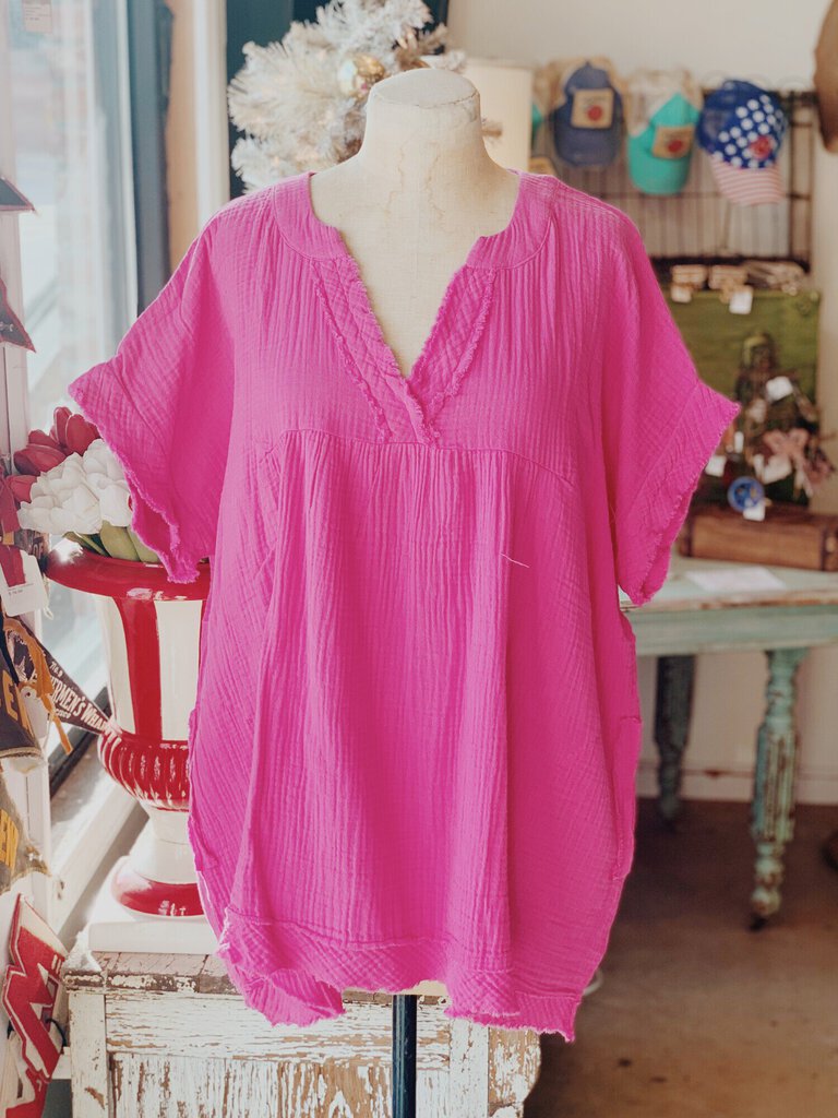 Plus Pink Gauze Top