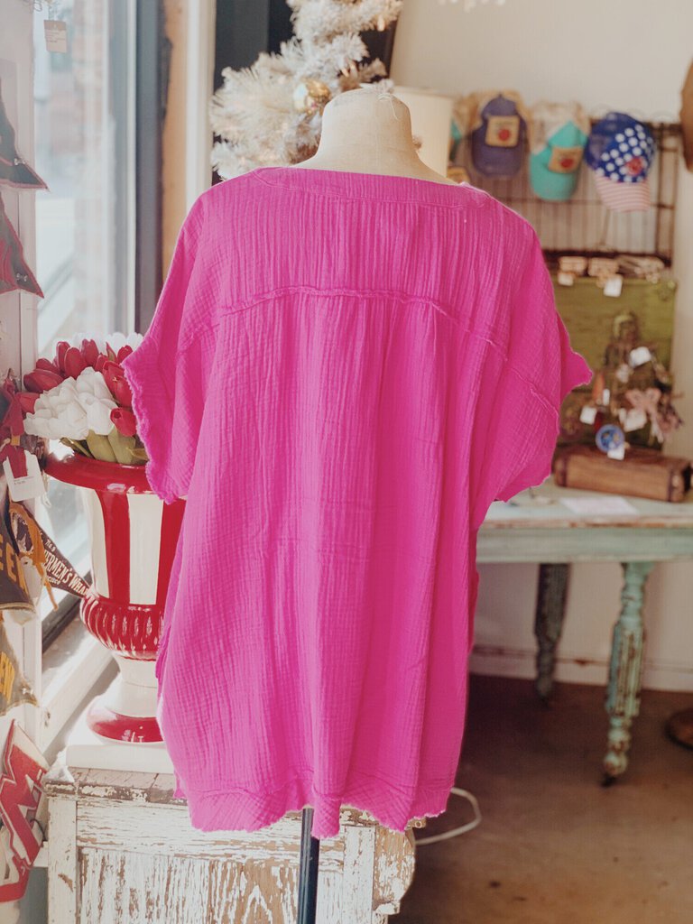 Plus Pink Gauze Top