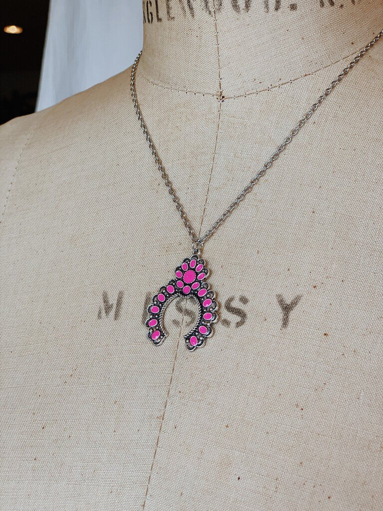 Pink Squash Blossom Necklace