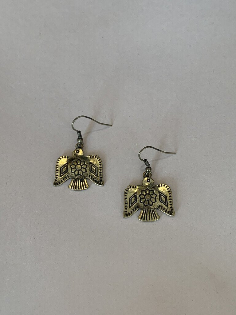 Brass Thunderbird Earrings