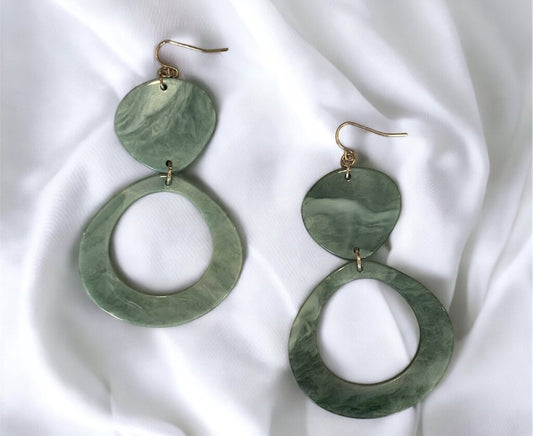 Green Circles Earrings