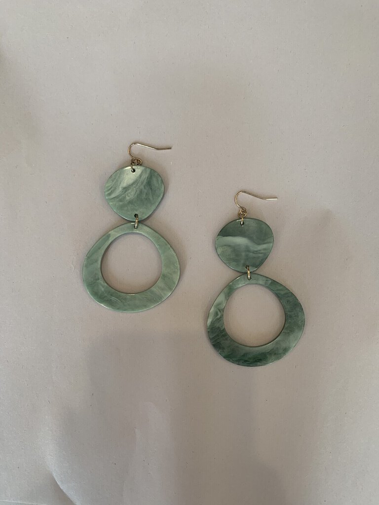 Green Circles Earrings