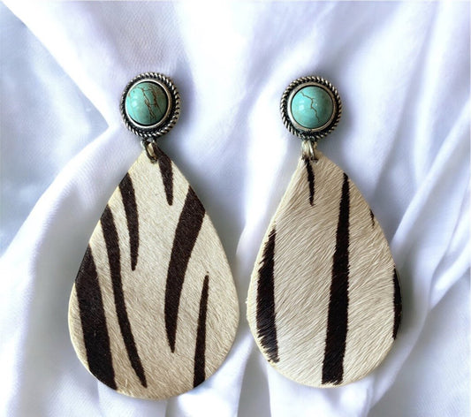 Turquoise Zebra Earrings