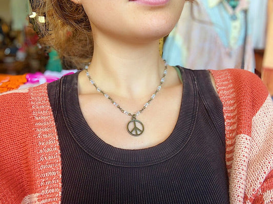 Clear Peace Necklace