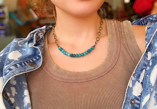 Turq Beaded Choker