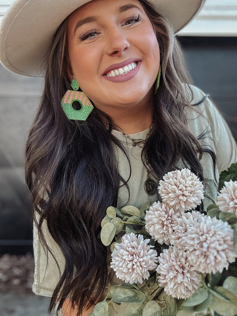 Lime/Pink Earrings