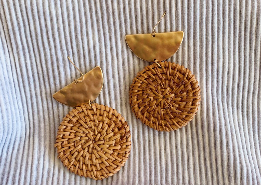 Gold Boho Moon Earrings