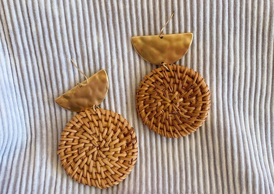 Gold Boho Moon Earrings