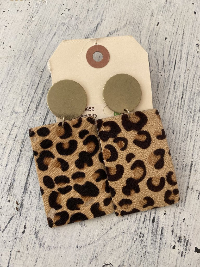 Gold Leopard Print Earrings