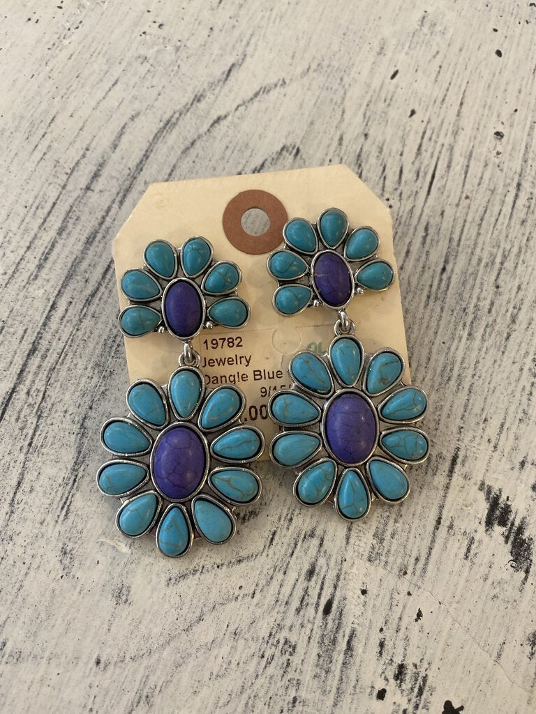 Dangle Blue Purple Earrings