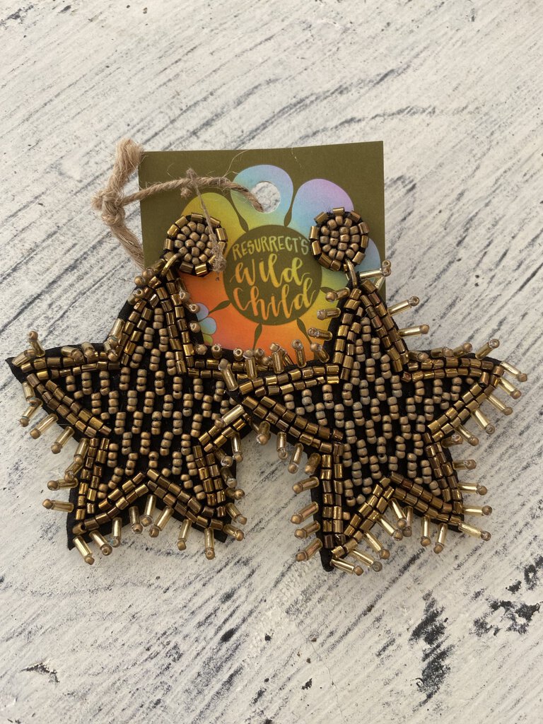 Beaded Star Earrings