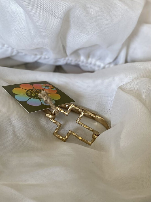 Gold Cross Cuff