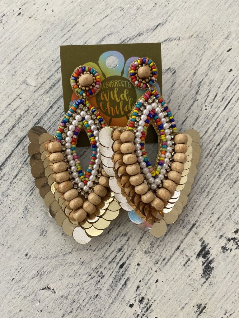 Multi Boho Beaded Earring