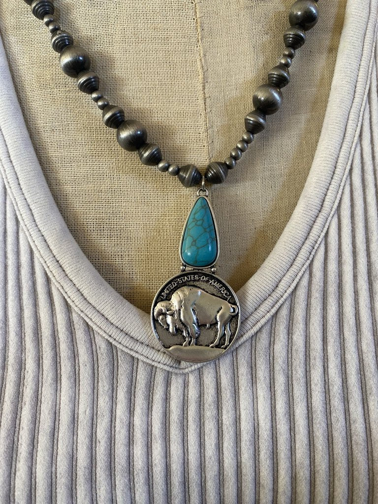 Turq Buffalo Necklace