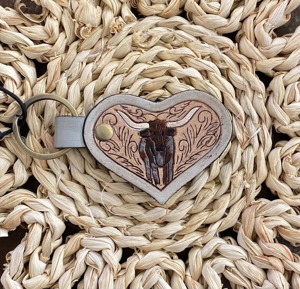 LONGHORN HEART KEY FOB