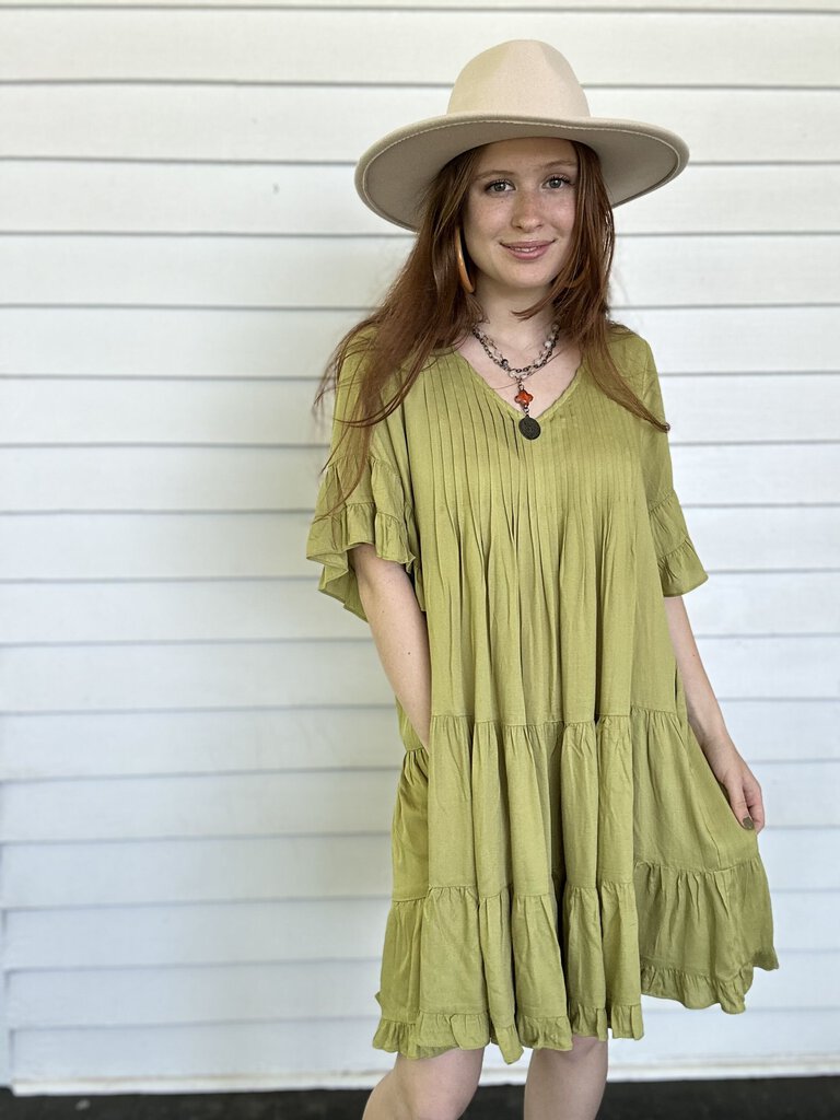 Green Tea Ruffle Dress