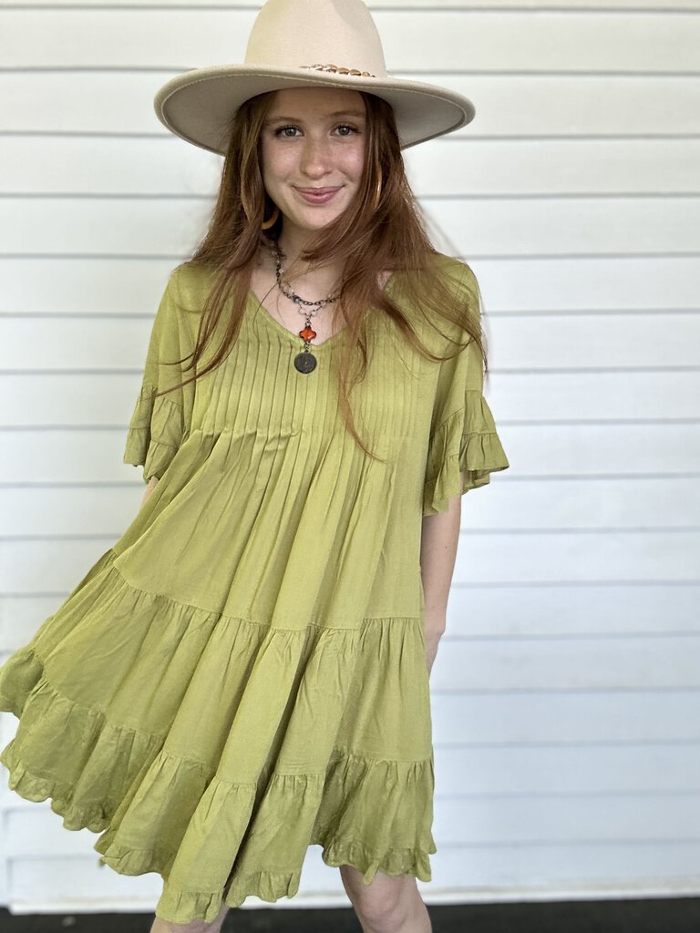 Green Tea Ruffle Dress