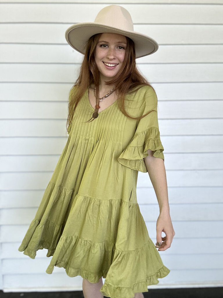 Green Tea Ruffle Dress