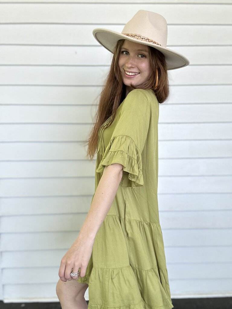 Green Tea Ruffle Dress