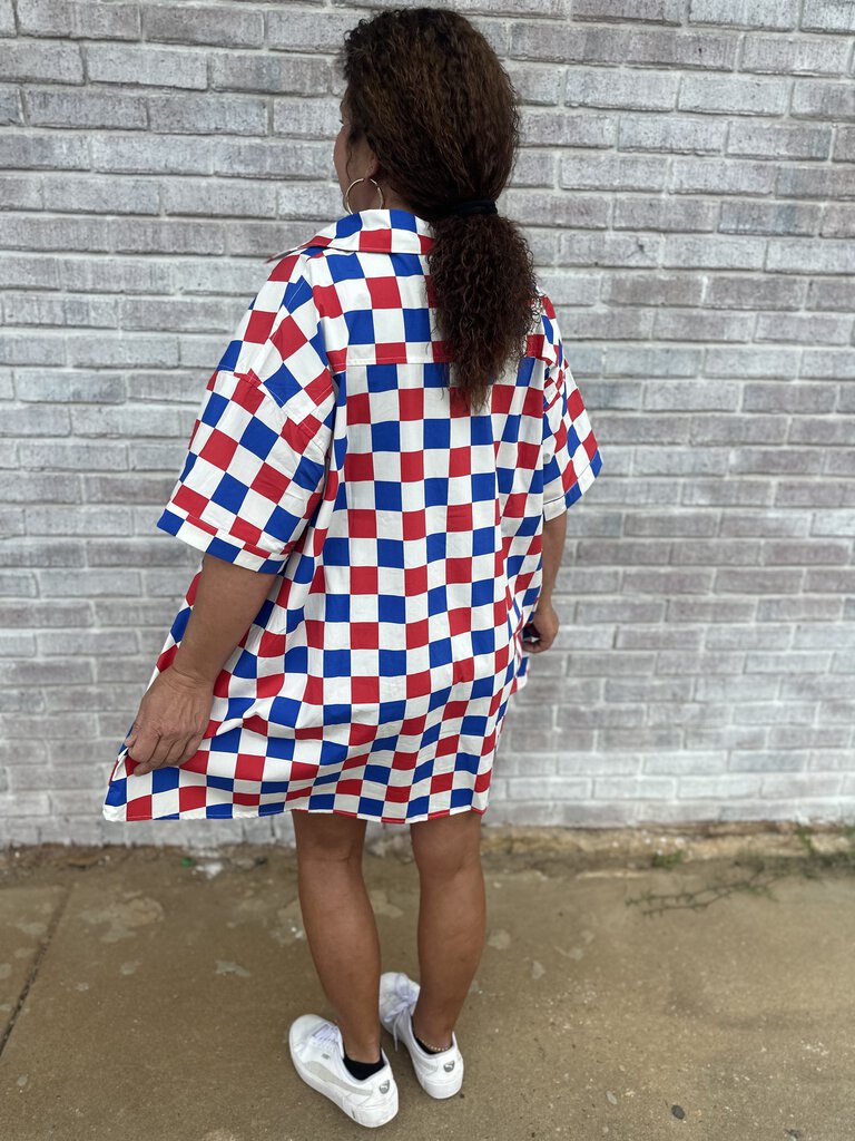 Checkered Babydoll Dress