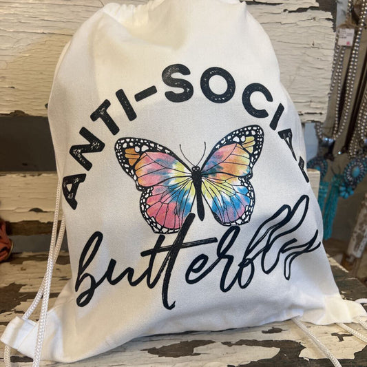 ANTI-SOCIAL BUTTERFLY STRING BAG