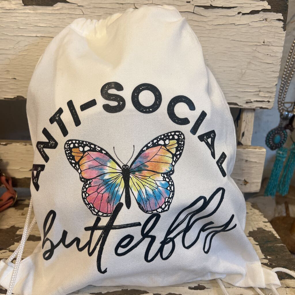 ANTI-SOCIAL BUTTERFLY STRING BAG