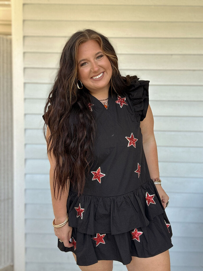 Ruffle Sleeve Star Dress