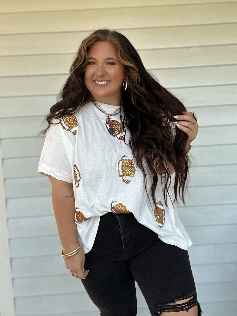 Sequin Football Oversized Top