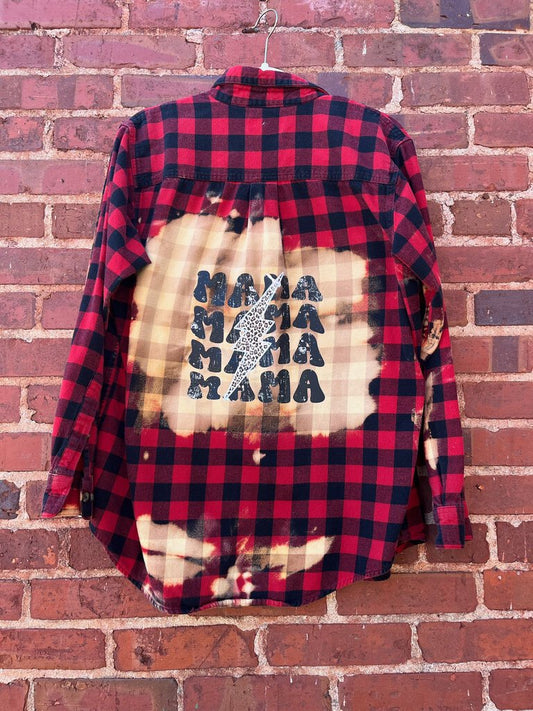 DISTRESSED MAMA FLANNEL