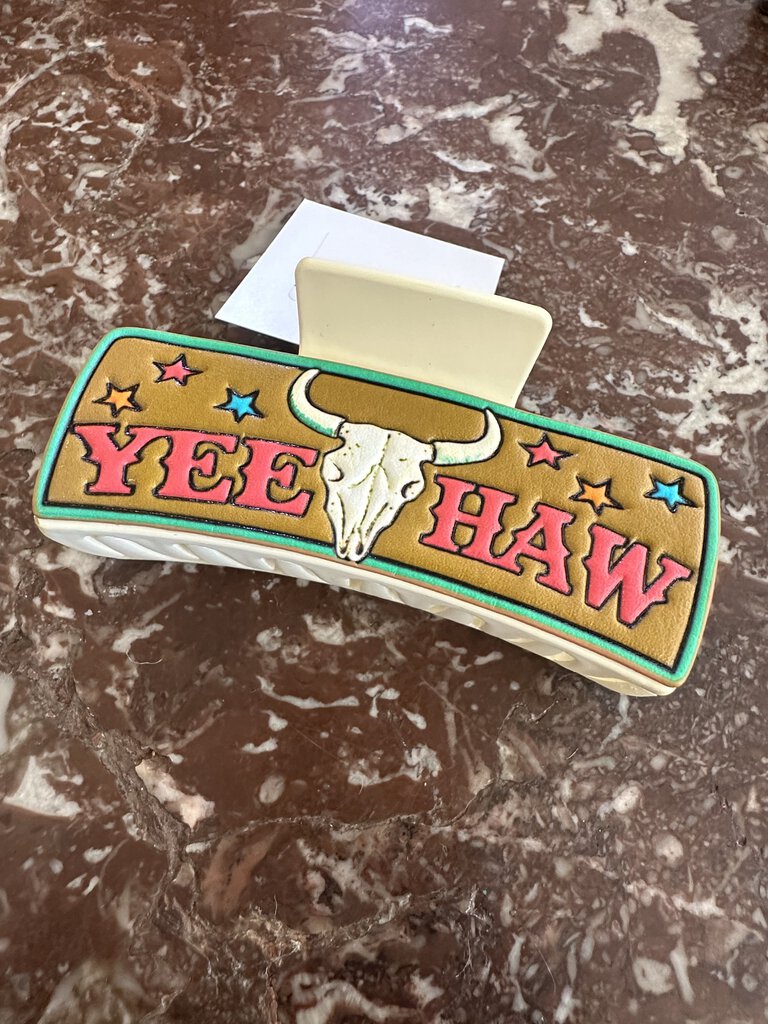 YEEHAW COWSKULL HAIR CLIP