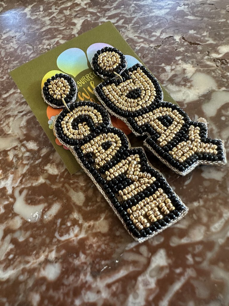 SEED BEAD GAME DAY EARRINGS