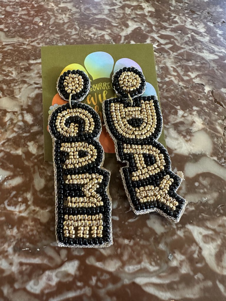 SEED BEAD GAME DAY EARRINGS